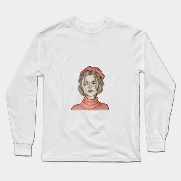 girl wearing red Long Sleeve T-Shirt by lumilum